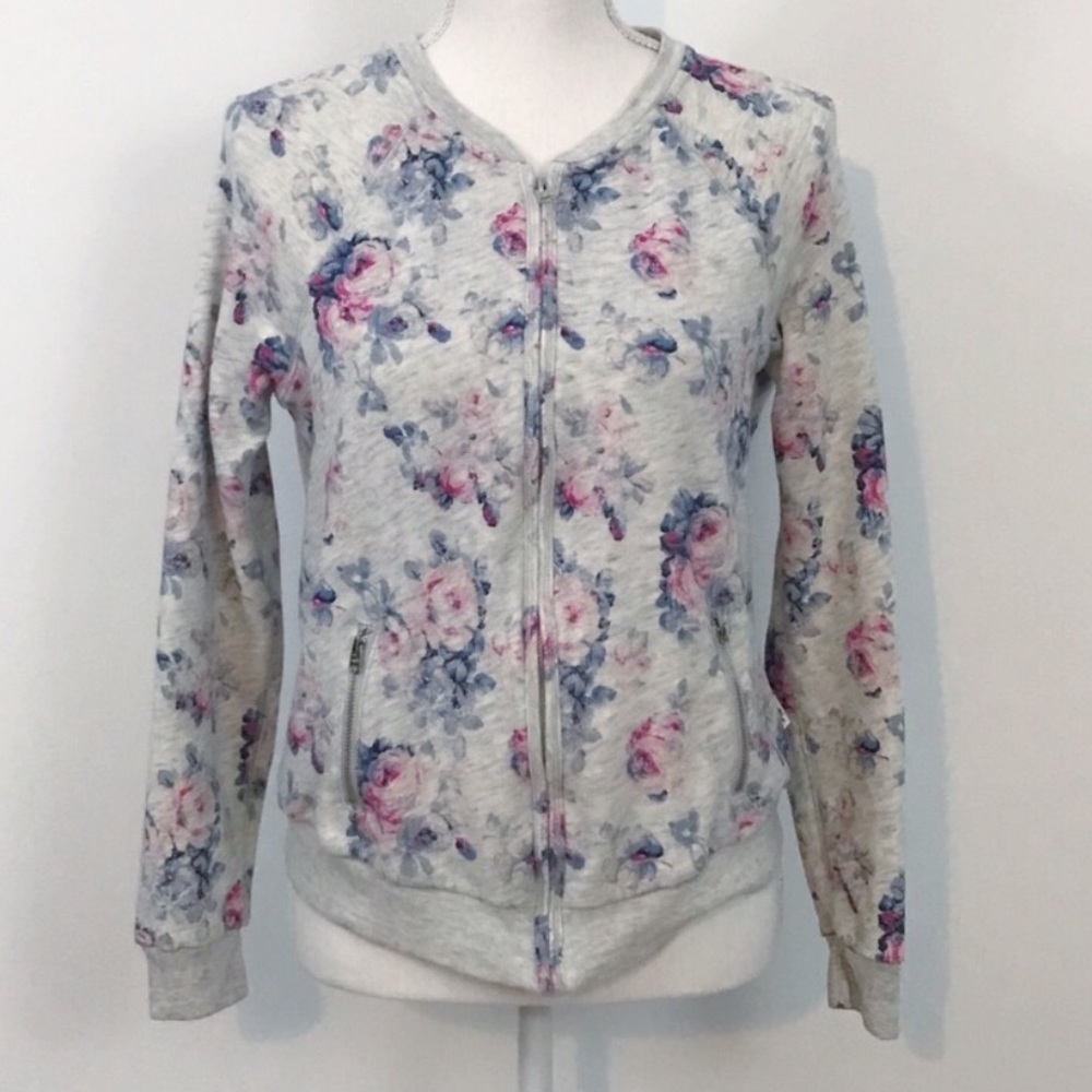 abercrombie zip sweatshirt floral